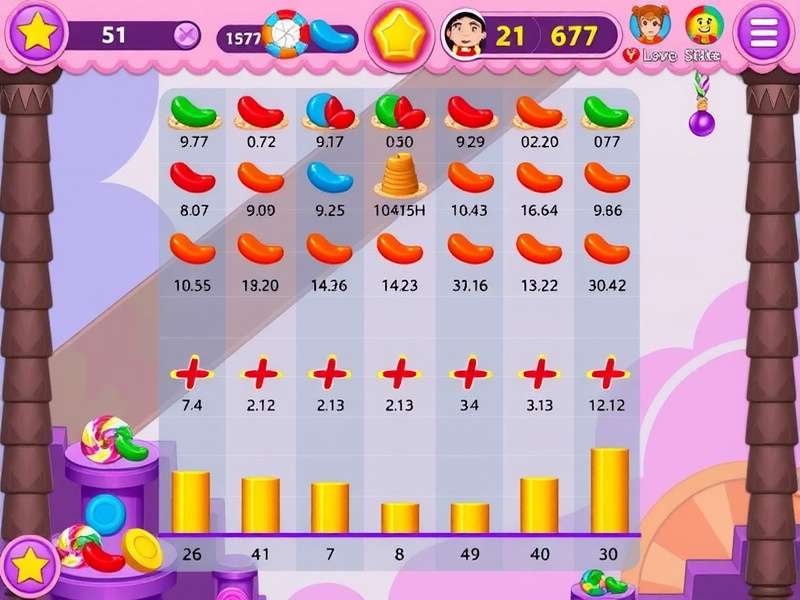 Candy Champion gameplay screenshot showing colorful candies and power-ups
